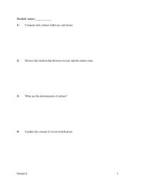 International Business Chapter 4 1 Student Name compare And Contrast Folkways And Mores discuss The Relationship Between Society And