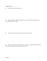 International Business Chapter 8 1 Student Name1discuss The Two Main Forms Fdi2discuss The Trends Fdi Over The