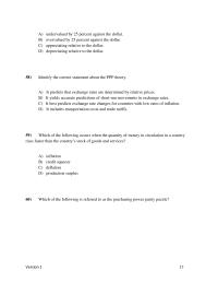 International Business Chapter 10 2 A b c d undervalued Percent Against The Dollar overvalued Percent Against The Dollar appreciating Relative The Dollar depreciating