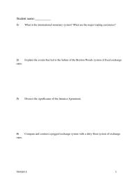 International Business Chapter 11 1 Student Name what The International Monetary System What Are The Major Trading Currencies explain