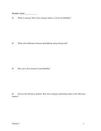 International Business Chapter 13 1 Student Name what Strategy How Does Strategy Relate Firms Profitability what The Difference Between
