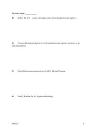 International Business Chapter 17 1 Six Sigma an Assembly Linea Minimum Efficient Scale which The Following Statements True Products