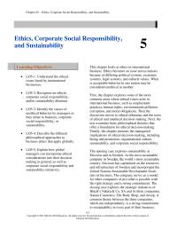 International Business Chapter 5 Homework Education Ethics Corporate Social Responsibility And Sustain ability it Important Recognize That Employees