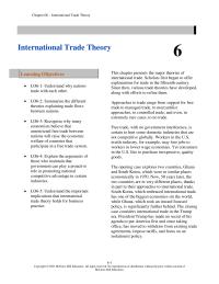 International Business Chapter 6 Homework Perspective For Information About Foreign Governments And Their Approaches To international Trade Visit