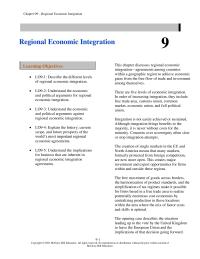 International Business Chapter 9 Homework Drag rei The Americas summary this Activity Explores Regional Economic Integration And Specifically Regional Economic