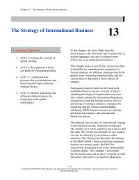 International Business Chapter 13 Homework Discussion understanding The Competing Pressures The Global Marketplace Along With Its Dynamic Nature