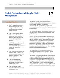 International Business Chapter 17 Homework Supply Chain Management to Achieve Operational Integration And Collaboration Six Operational Objectives Should