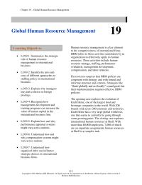 International Business Chapter 19 Homework Relations summary this Activity Explores International Human Resource Management With Focus Labor Relations managing The