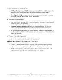 Accounting Chapter 1 Homework&nbsp;Cost Accounting in Customer Service&nbsp;Enterprise Resource Planning&nbsp;