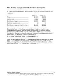Accounting Chapter 4 Homework Alternatives Are For The Company Ge Tre imbursement For 16&nbsp; Fixed Manufacturing