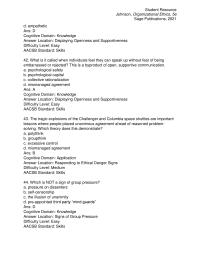 Business Ethics Chapter 8 2 Student Resource Johnson Organizational Ethics Sage Publications 2021 Empathetic Ans Cognitive Domain