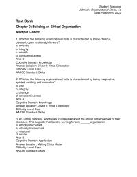 Business Ethics Chapter 9 1 Standard Skills 11 Organizations Core Ideology Made The Business Plan And