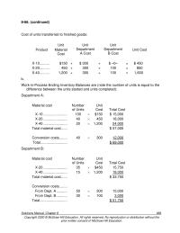 Accounting Chapter 8 Homework WIP Inventory costs Incurred During The Period total Costs Accounted For direct direct materials labor overhead total