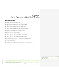 Accounting Chapter 11 Homework The cost allocation process has other roles, two of which are explored in this chapter