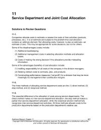 Accounting Chapter 11 Homework Service Department Does Not provide Any Service The Other Service Departments But Receives