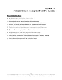 Accounting Chapter 12 Homework The Concept Has Been Applied Non manufacturing settings Well managers Cost Centers Are Held Responsible