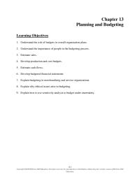Accounting Chapter 13 Homework T account finished Goods Inventory units Beginning Inventory budgeted Sales required Production From Sales Forecast units Ending