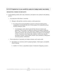 Accounting Chapter 13 Homework Managers And Employees Provide Much The Information For The Budget b Performance Managers