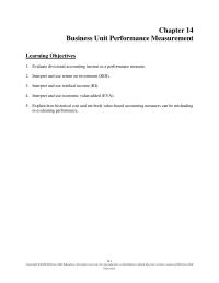 Accounting Chapter 14 Homework Business Application Box Performance Measurement Walmart lo 143 Interpret And Use Residual Income