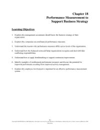 Accounting Chapter 18 Homework Explain why management accountants should know the business strategy of their organization