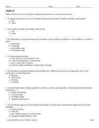 Communications Chapter 11 1 Macmillan page name class date Forming Norming Performing Adjourning Introverted Individuals