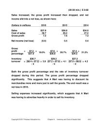 Accounting Chapter 6 Homework Compared Other Companies The Tech Business Apple in Inventory Turnover Relatively Fast Average