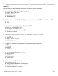 Communications Chapter 13 1 Macmillan page 7 name class date Specific Purpose Statement Concept Map Speech
