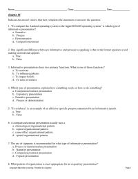 Communications Chapter 16 1 Macmillan page 5 name class date The Speech Thesis Based The Specific