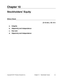 Accounting Chapter 10 Homework Pearson Education Inc stockholders Equity Min ab rate Return On total Assets Roarate