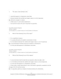 Marketing Chapter 11 1 The Mean Best Defined The Value That Appears Distribution Most Often Distance