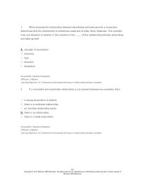 Marketing Chapter 12 1 While Studying The Relationship Between Advertising And Sales Growth Researcher Determines That