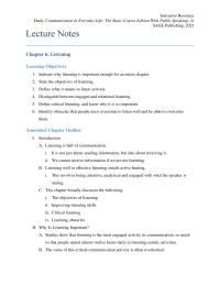 Communications Chapter 6 Homework Critical Listening And Evaluation Are Omnipresent And All pervasive Our Daily Life Elements