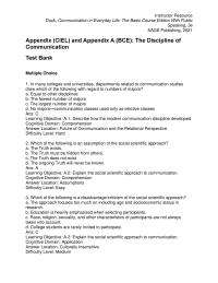 Communications Appendix 1 Rhetorical Criticism Ans Learning Objective A5 Recognize Some The Major Areas Study