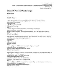 Communications Chapter 7 1 Easy Ducks Relationship Filtering Model Suggests That You Use Others Physical Appearance
