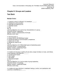 Communications Chapter 8 1 Knowledge Answer Location Characteristics Groups Difficulty Level Easy Networking Group Distinguished From