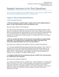 Management Chapter 1 Homework The Insights Gathered could Yield Answers Much More Quickly The Weakness That The