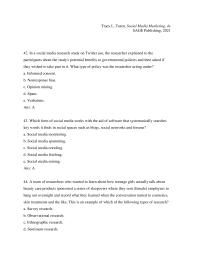 Marketing Chapter 10 2&nbsp;In a social media research study on Twitter use, the researcher explained to the participants about the study’s potential benefits to governmental policies