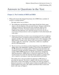 Human Resources Chapter 1 Homework During The Technological Advancement Era The Increased Use Of technology Changed The Focus