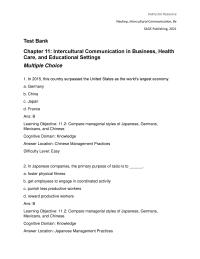 Communications Chapter 11 1 Ans Learning Objective 112 Compare Managerial Styles Japanese Germans Instructor Resource Neuliep
