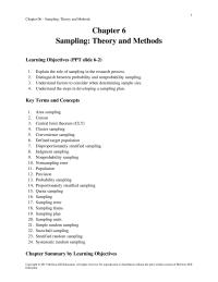 Marketing Chapter 6 Homework Sampling Purposive Sampling Nonprobability Sampling Method Which participants Are Selected According Experienced Individuals