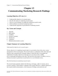 Marketing Chapter 13 Homework Recommendations Must Address How The Client Can Solve The problem Hand Through The