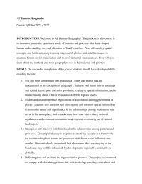 AP Human Geography Course