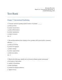 International Business Chapter 7 1 Ans Instructor Resource Back Al International Marketing Sage Publishing 2019 Brand Awareness