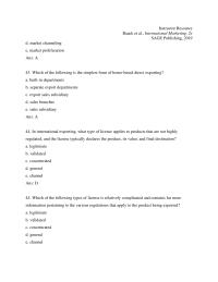 International Business Chapter 14 2 True False Ans 56 Exporting Foreign Countries Always Leads Lower Risks For