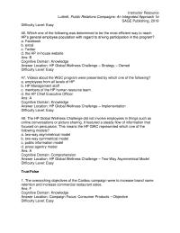 Communications Chapter 11 2 Ans Cognitive Domain Knowledge Answer Location Campaign Focus Consumer Products Shared Combined