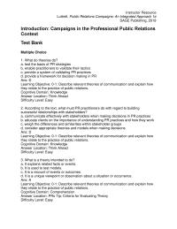 Communications Introduction 1 Cognitive Domain Comprehension Answer Location Excellence Theory Difficulty Level Easy Excellence Theory