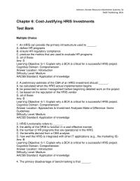Human Resources Chapter 6 1 Ans Learning Objective 61 Explain Why Bca Critical For Successful Hris Project