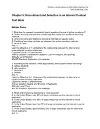 Human Resources Chapter 9 1 Domain Comprehension Answer Location Equivalence Between Modes Assessment Difficulty Level Medium Aa c s b