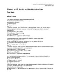 Human Resources Chapter 14 1 Domain Knowledge Answer Location Data Mining And Big Data Difficulty Level Easy