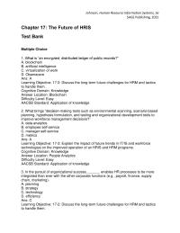 Human Resources Chapter 17 1 Ignoring The Trends And Staving Off Adaptation Changing Health Care Policies Passing